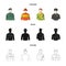 Military, fireman, artist, policeman.Profession set collection icons in cartoon,black,outline style vector symbol stock