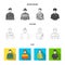 Military, fireman, artist, policeman.Profession set collection icons in flat,outline,monochrome style vector symbol