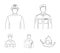 Military, fireman, artist, policeman.Profession set collection icons in outline style vector symbol stock illustration