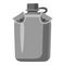 Military flask icon, gray monochrome style