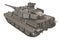 Military French tank AMX 30b2 on an isolated white background. 3d illustration