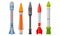 Military Guided Missiles of Different Color and Shape Vector Set