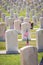 Military Headstones Decorated With American Flags