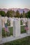 Military Headstones at Dusk Memorial Day