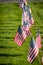 Military Headstones and Gravestones Decorated With Flags for Memorial Day