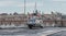 Military helicopter on the deck of an aircraft carrier