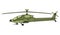 Military helicopter in flat style. Boeing AH-64 Apache. Doodle side view