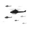 Military helicopter icon vector illustration