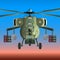 Military helicopter in the sky