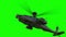 Military helicopter UH-60 Black Hawk realistic 3d animation. Green screen