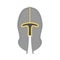 Military helmet warrior armor symbol black sign equipment. History steel metal face mask ammunition vector icon