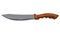 Military hunting knife. Combat weapon blade, vector model type. Trapper sword or hunter knife blade. Protection concept