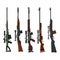 Military and hunting weapon set, rifle guns