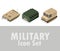 Military icon set with different armored tanks war isometric