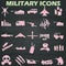 Military icons drawn with chalk