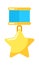 Military insignia in form star with ribbon