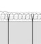 Military jail fence. Vector barbed spike wire. Safety metal net barrier. Prison iron gate security fencing. Simple graphic illustr