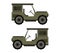 Military jeep icon illustrated in vector on white background