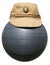 Military khaki cap on the plastic ball black