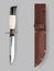 Military knife with scabbard