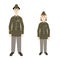 Military man and woman vector illustration