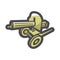 Military Maxim machine Gun Vector icon Cartoon illustration