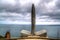 Military memorial on Pointe du Hoc, Normandie, France.