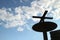 military mobile radar antenna against a blue sky