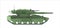 Military modern camouflage tank. Heavy armored green tracked mobile vehicle with long gun machine gun long range large