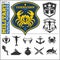 Military and naval forces badges, design elements - vector set.