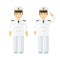 Military naval officer in full dress. Flat vector cartoon illustration.