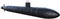 Military Nuclear Submarine Ship, Isolated