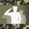 Military officer silhouette and camouflage