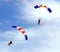 Military parachute jump celebration