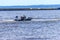 Military patrol speedboat sailing at sea