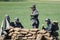 Military performing war time re-enactments