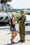 The military pilot and a girl.