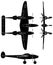 Military Propeller Airplanes Illustration Vector