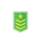 Military rank, army epaulettes icon on white