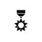 Military Reward Medal, Veteran Order. Flat Vector Icon illustration. Simple black symbol on white background. Military Reward