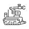 Military robot black line icon. Bomb-disposal robot or explosive ordnance disposal EOD. Innovation in technology. Sign for web