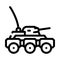 military robot line icon vector illustration