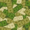 Military seamless pattern of money. Soldiers background from Dol