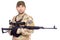 Military serviceman with sniper riffle