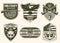 Military set monochrome sticker vintage