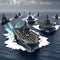 Military Ships at Sea Navy Vessels in the Pacific as Part of a Carrier Strike Group. digital ai art