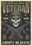 Military skull colorful vintage flyer