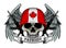 Military skull or patriot skull with CANADA flag Helmet