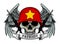 Military skull or patriot skull with VIETNAM flag Helmet