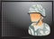 Military soldier on black halftone banner